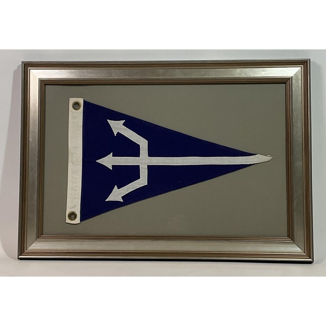 American Framed Nautical Flag with Poseidon's Trident For Sale - Image 3 of 8