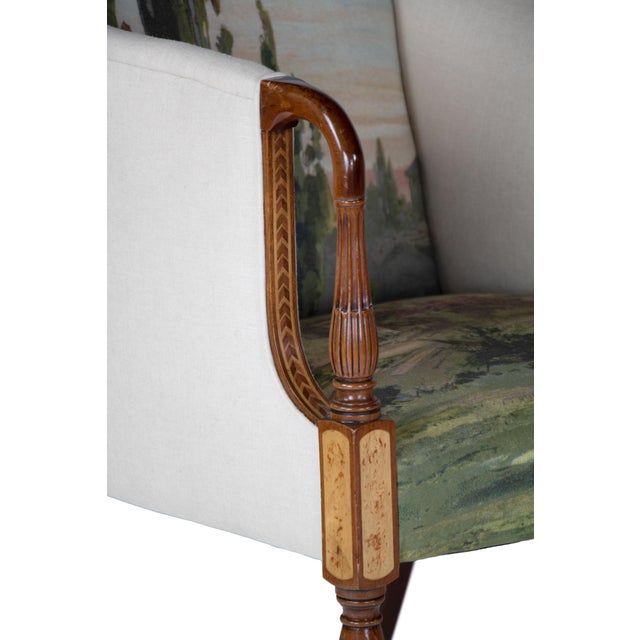 Late 20th Century Pair of Vintage Inlaid Federal Sheraton Style Chairs With Tuscan Landscape For Sale - Image 5 of 9
