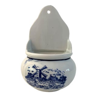 Vintage Delft Design Ceramic Wall Pocket For Sale