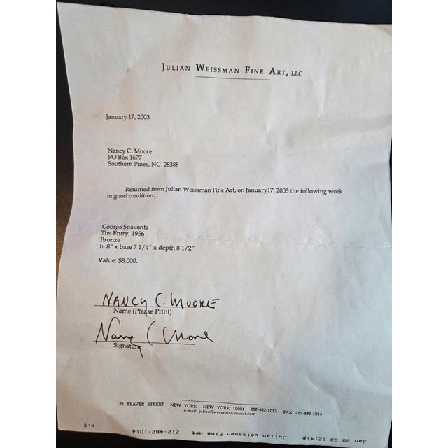 19th Century George Spaventa's Abstract Bronze Sculpture For Sale In Raleigh - Image 6 of 6