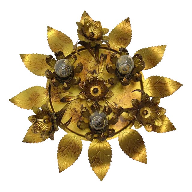 Gold Sconce, Honsel, 1970s For Sale