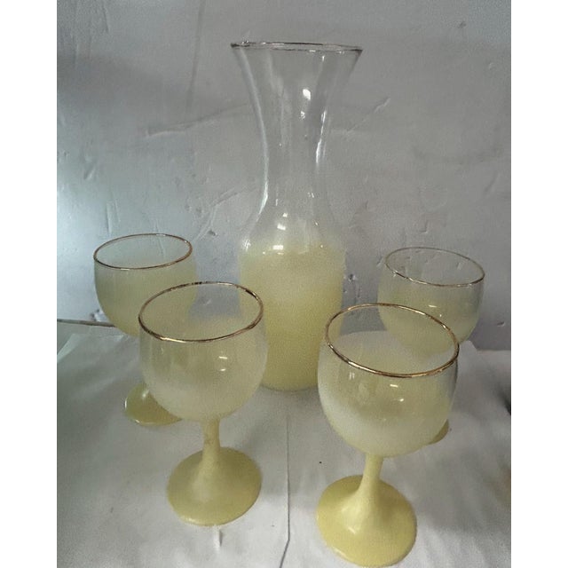 Mid-Century Modern 1960s Blendo Carafe and Wine Glass Set- 5 Pieces For Sale - Image 3 of 9