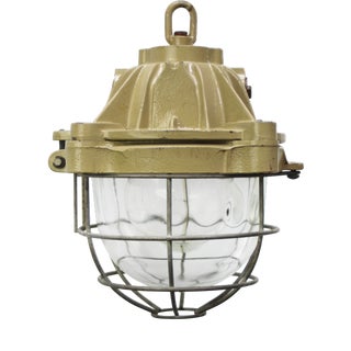 Vintage French Industrial Cast Iron Pendant Lamp by Mapelec Amiens, 1966 For Sale