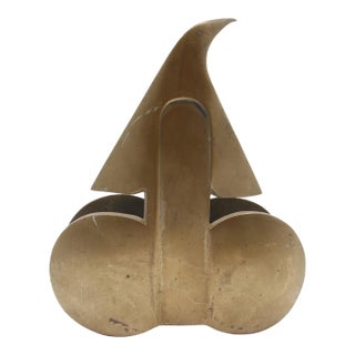 Mid 20th Century Imported Heavy Cast Bronze Double Sided Door Pull For Sale