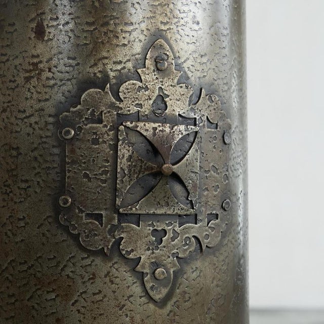 Arts and Crafts Umbrella Stand in Hand Hammered Metal, 1890s For Sale - Image 6 of 12