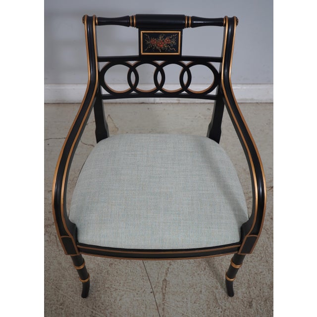 Age: Approx: 20 Years Old Details: Quality Construction Stunning Floral Decorated Painted Finish Black Finish Regency...