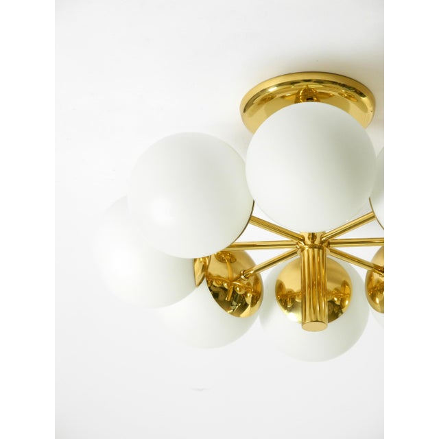Gold Vintage Space Age Brass Ceiling Lamp with Glass Balls from Kaiser Leuchten, 1960s For Sale - Image 8 of 18