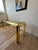 Pierre Vandel 1970s Sculptural Brass-Tone Aluminum and Smoked Glass Console Table For Sale - Image 4 of 9