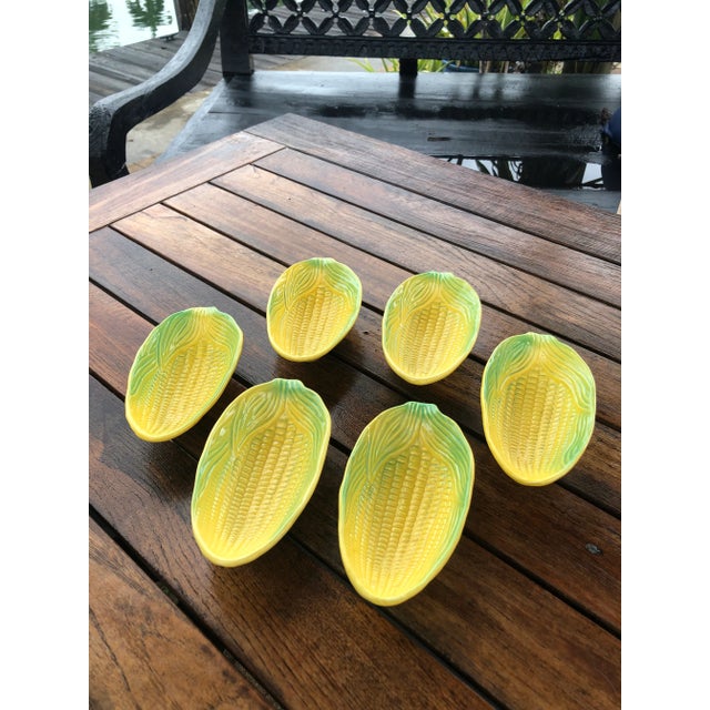 Ceramic Artel Majolica Corn Serving Plates- Set of 6 For Sale - Image 7 of 7