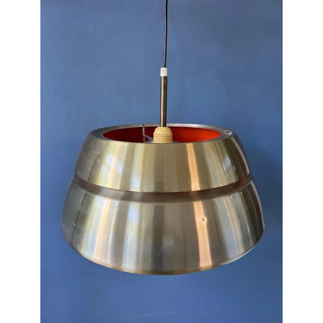 Silver Mid-Century Space Age Lakro Amstelveen Pendant Lamp, 1970s For Sale - Image 8 of 11