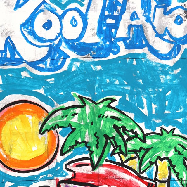 2020s Tropical Flavor Escape - Original Pop Street Art Mixed Media Acrylic Painting on Posterboard by Gary John For Sale - Image 5 of 6