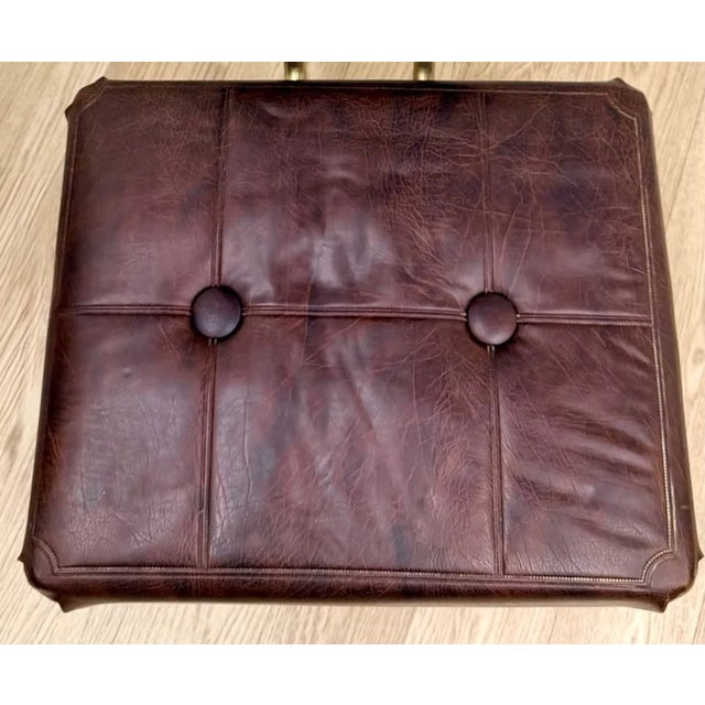Vintage MCM Pearl Wick – Brown Faux Leather Valet Dressing Chair For Sale In Phoenix - Image 6 of 8