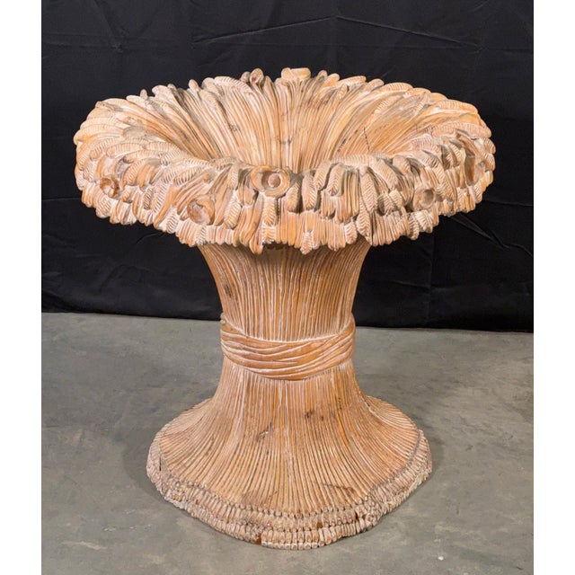 Carved Wood Wheat Sheaf Dining Table Base by Chelini of Florence Italy, 1970s For Sale In Providence - Image 6 of 12