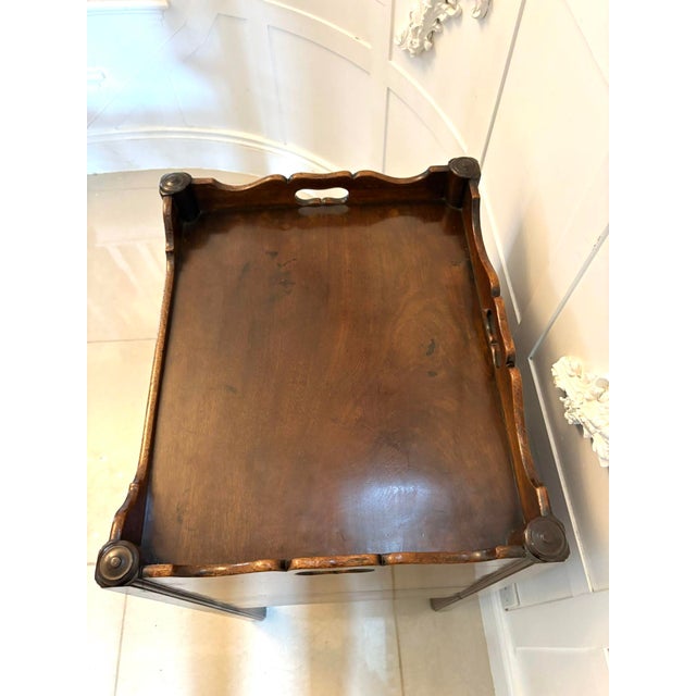 Late 18th Century Antique Georgian Mahogany Tray Top Bedside Table, 1780s For Sale - Image 5 of 10