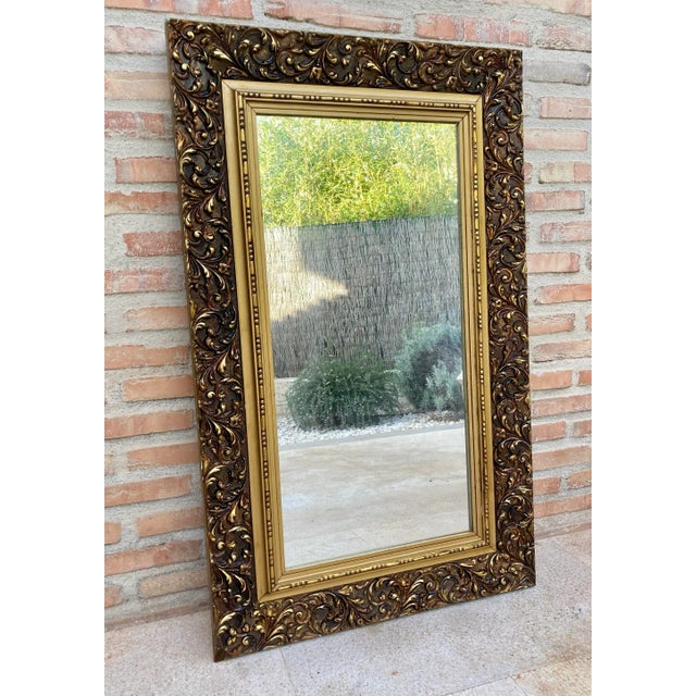 Wood Vintage Spanish Mirror with Gold Frame For Sale - Image 7 of 7