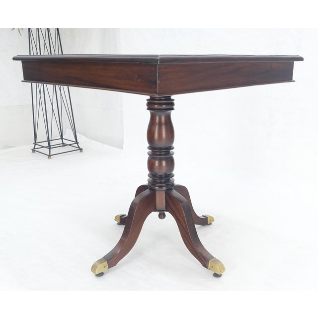 Antique Solid Mahogany c1920s 30" Square Game Dining Table MINT For Sale - Image 11 of 13