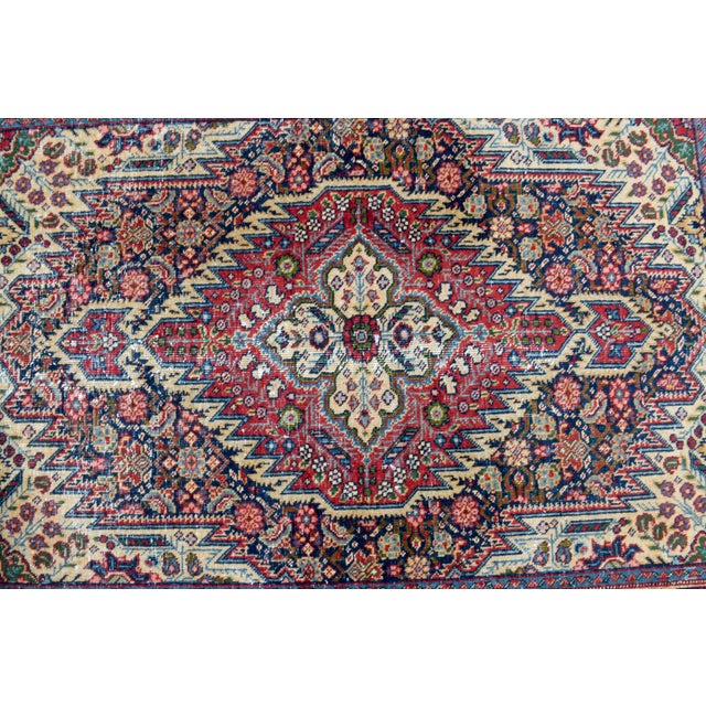 Burgundy 1970s Vintage Handmade Wool Cotton Burgundy Area Rug For Sale - Image 8 of 11