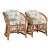 Vintage Coastal Organic Modern Pencil Rattan Lounge Chairs – Pair For Sale