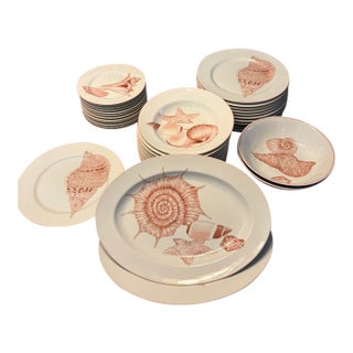 1970s Nautical Stunning Fitz & Floyd Coastal Dining Set - 40 pcs For Sale