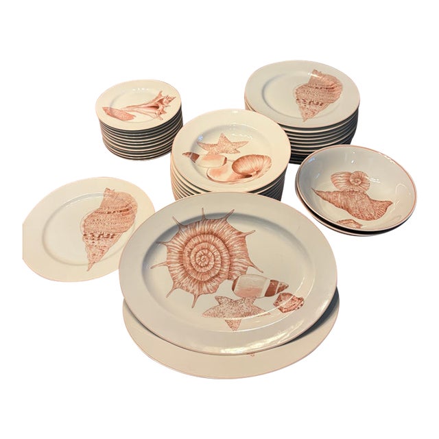 1970s Nautical Stunning Fitz & Floyd Coastal Dining Set - 40 pcs For Sale