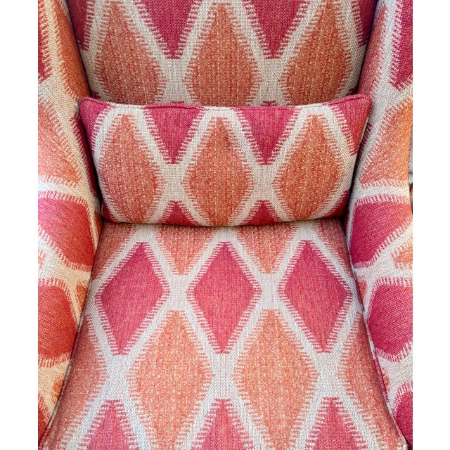 Wood Late 20th Century Georgian Style Modern Wingback Chairs, a Pair For Sale - Image 7 of 14