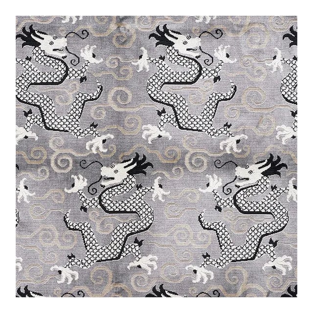 Sample - Schumacher Bixi Velvet Fabric in Silver For Sale
