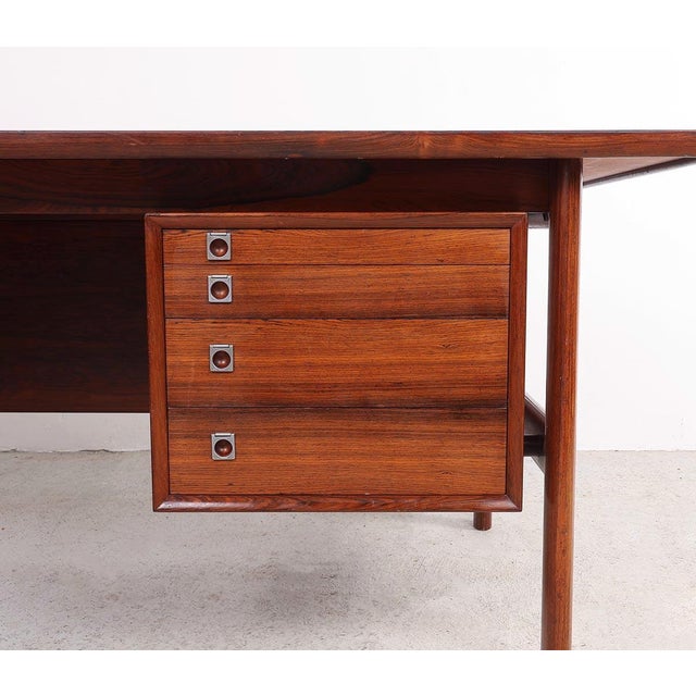 Wood Executive Desk with Sideboard by Arne Vodder for Sibast, 1960s, Set of 2 For Sale - Image 7 of 18