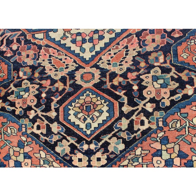 Persian Sarouk Faraghan Small Rug With Medallion Design Antique 3'6"x4'9" For Sale - Image 9 of 10