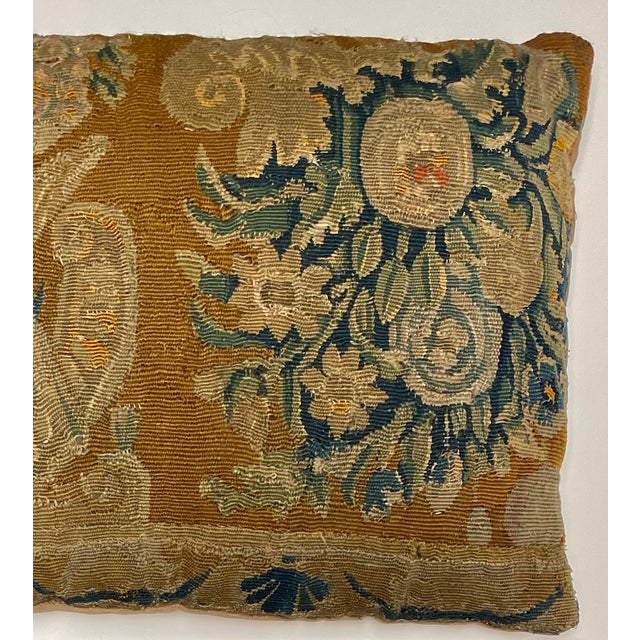 18th Century Brussels Wool Tapestry Fragment Pillows - A Pair - For Sale In Monterey, CA - Image 6 of 9