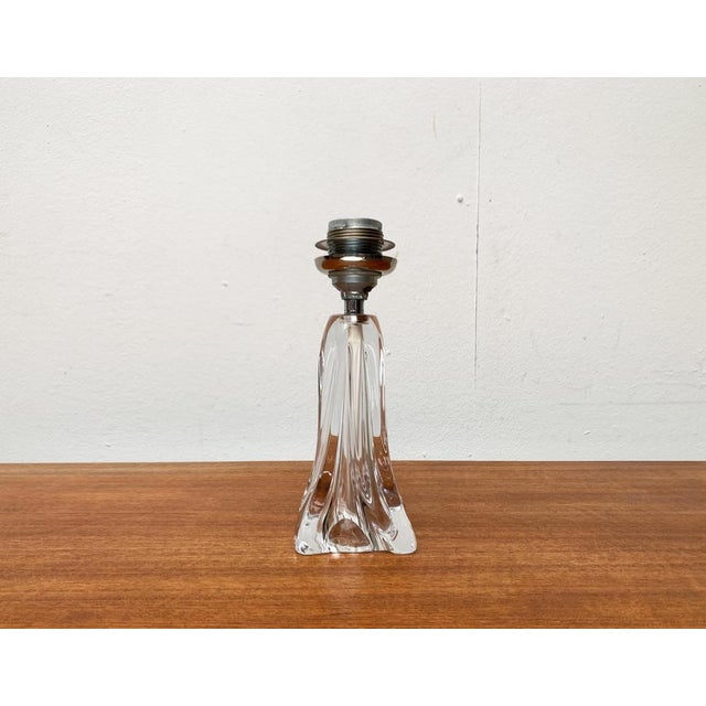 Silver Mid-Century French Glass Table Lamp from Daum, 1960s For Sale - Image 8 of 14