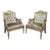 Vintage Neoclassical Empire Swan Arm Giltwood Lounge Chairs Newly Reupholstered - Pair For Sale