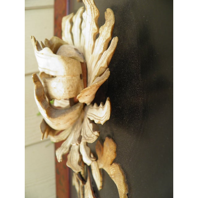 Exquisite Japanese Framed Raise Relief Ivory and Wood Wall Panel, Meiji Period For Sale In Wichita - Image 6 of 14