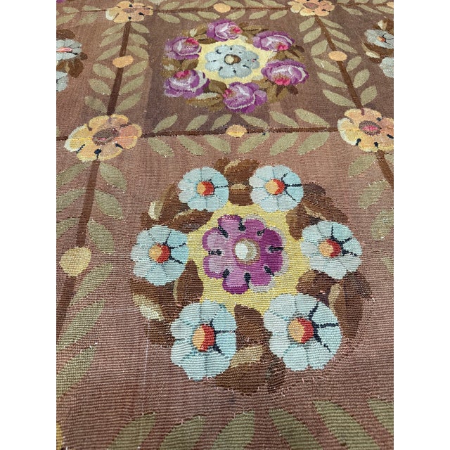 8th Century French Aubusson Floral Rug Fragment - 4'9'' X 6'6'' For Sale In Los Angeles - Image 6 of 10