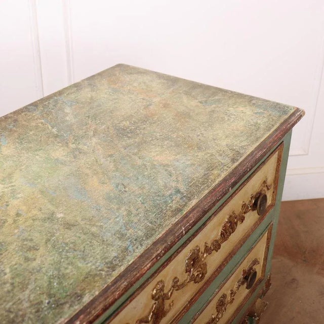 Italian Painted Wood Commode For Sale - Image 9 of 10
