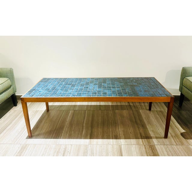 Severin Hansen Rosewood Coffee Table: A Classic Danish Design in Wood and Ceramic Tiles (1960) by Haslev Mobelfabrik and...