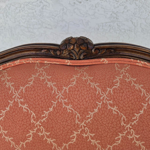 Vintage French Louis XV Carved Wingback Bergère Oversized Armchair Settee For Sale - Image 10 of 18