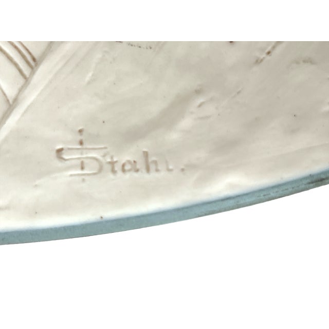 Large Antique Mettlach Villeroy & Boch Stoneware Charger, Depicting Jason and the Argonauts, Signed "J. Stahl" For Sale In Jacksonville, FL - Image 6 of 9