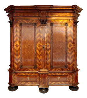 Walnut Hall Cabinet from the Budde Artistic Cabinetry Workshop, Warendorf, Westphalia, 1770s