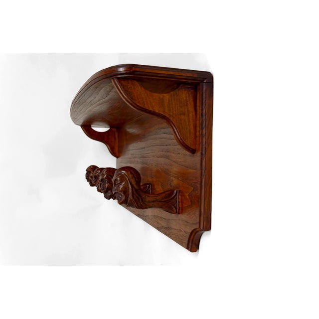 Rustic Art Nouveau Gothic Wall Coat Rack with Sculpted Hooks, Early 20th Century For Sale - Image 3 of 18
