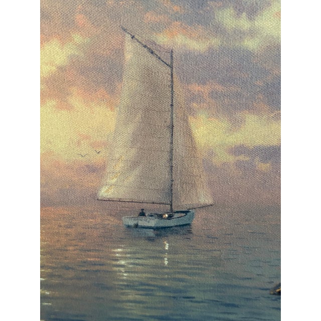 Thomas Kinkade’s “Sea of Tranquility” — rare Gallery Proof (G/P) canvas with the coveted Gold Sailboat Foil Seal. This...