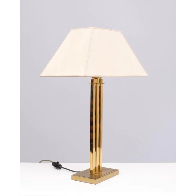 Hollywood Regency Brass Table Lamp from Deknudt, Belgium, 1978 For Sale - Image 4 of 10