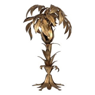 Gilt Metal Palm Tree Table Lamp from Hans Kögl, 1970s For Sale