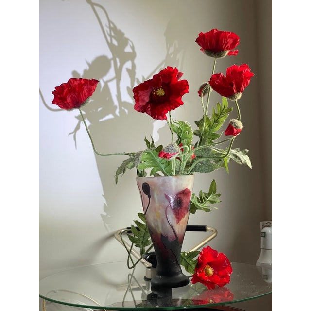 Daum Nancy, Wonderful Poppy Vase. Circa 1900 For Sale - Image 11 of 15