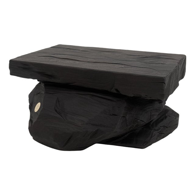 Rustic Sculptural Side Table by Logniture For Sale