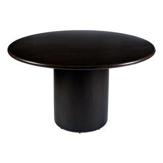 Kersten 54 In. W Round Wood Single Pedestal Base Dining Table, Coffee For Sale
