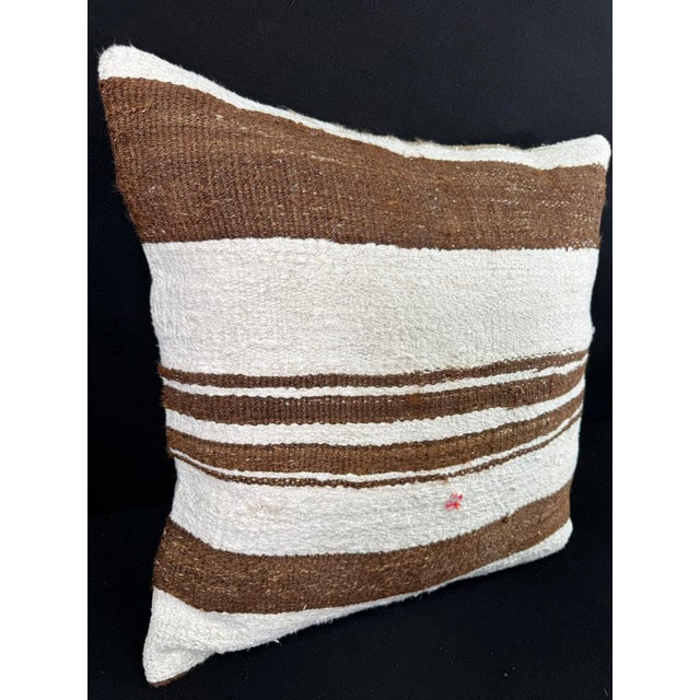 Contemporary Turkish Hemp Pillow Cushion Natural Beige Brown Pillow Cushion Cover 24x24 For Sale - Image 3 of 4