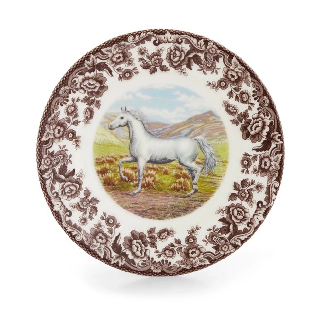 English Spode Woodland Horses Salad Plate 8", Arabian For Sale - Image 3 of 3