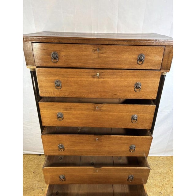 Antique Dutch Empire Oak Chiffonier Chest of Drawers, 1820s For Sale - Image 12 of 18