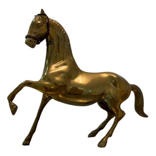 Large Vintage Brass Horse For Sale