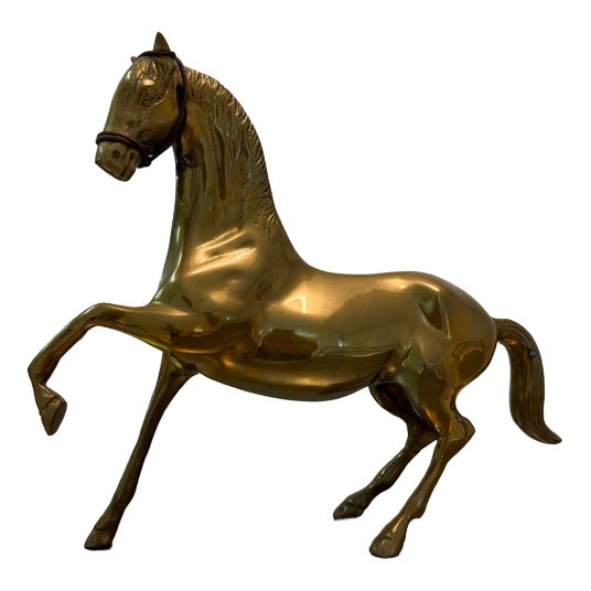 Large Vintage Brass Horse For Sale